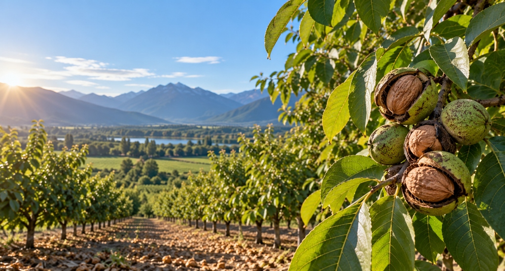 Huerto de nogales variedad Chandler en Chile